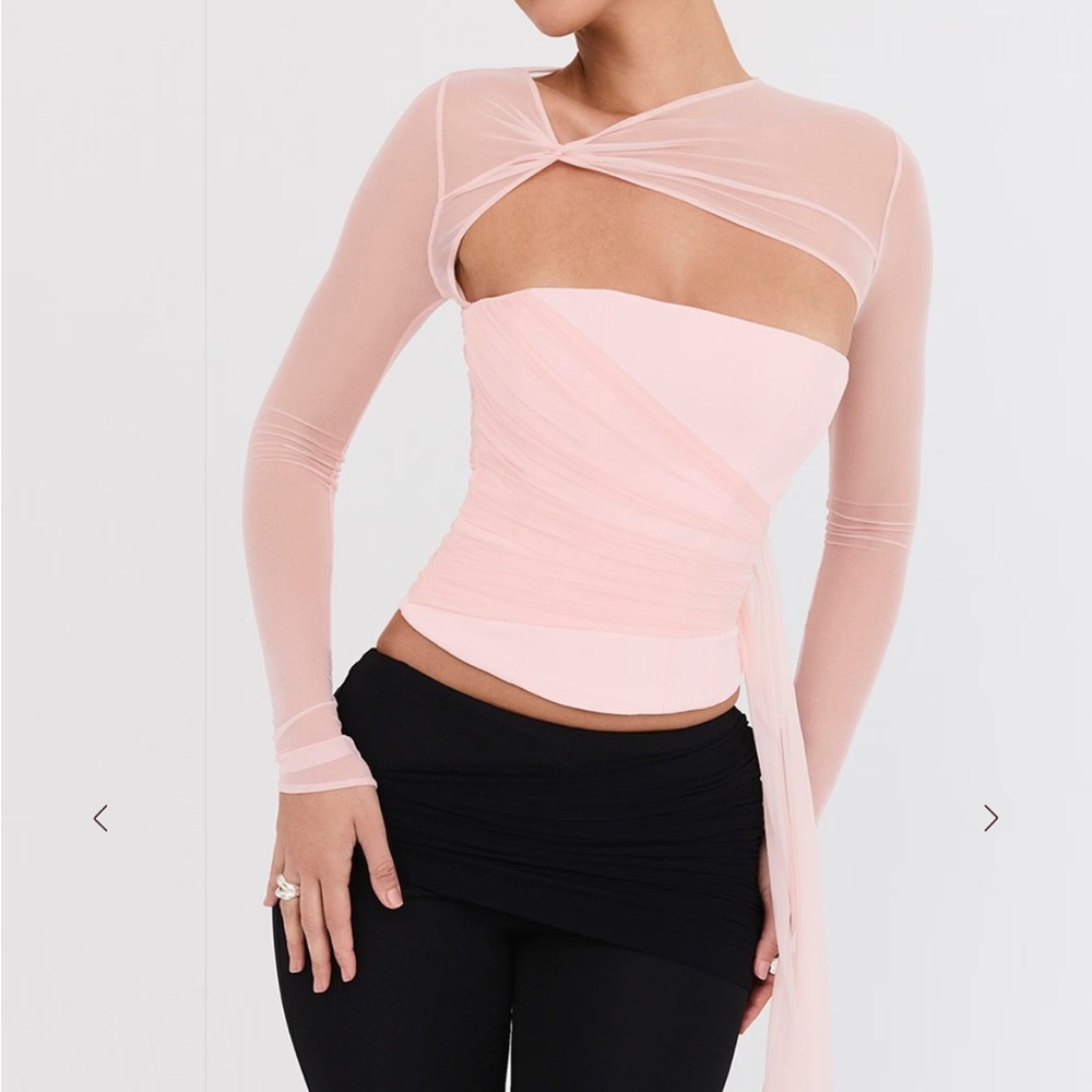 House of CB Mistress Rocks Peony Long Sleeve Corset - Picture 6 of 16